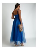 Cornflower blue dress with tulle skirt AZR666